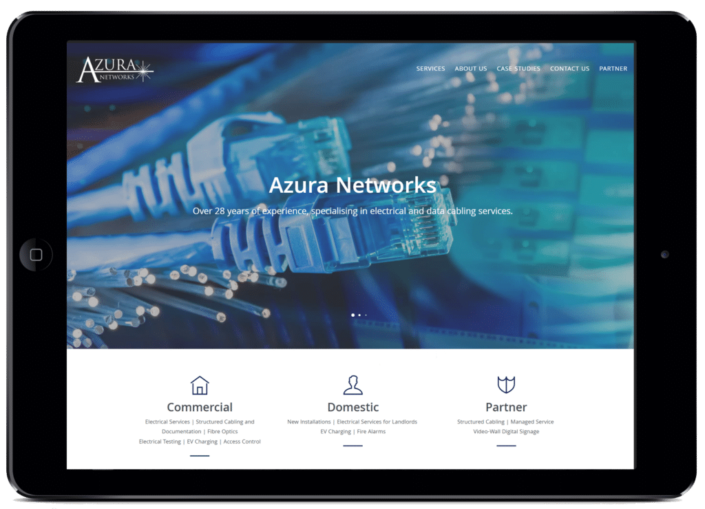 Viewing Azura Networks website on a tablet