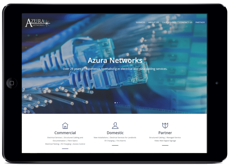 Viewing Azura Networks website on a tablet